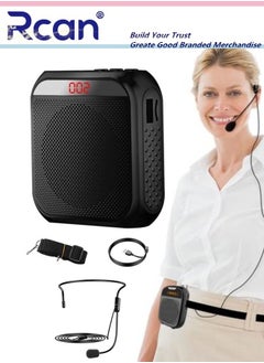 Rcan Portable Voice Amplifier with Wired Microphone Headset Rechargeable PA System Speaker Personal Microphone Speech Amplifier Power Amplifiers Loudspeaker for Teachers Metting Tour Guide  - Image 1