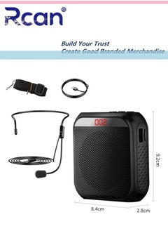 Rcan Portable Voice Amplifier with Wired Microphone Headset Rechargeable PA System Speaker Personal Microphone Speech Amplifier Power Amplifiers Loudspeaker for Teachers Metting Tour Guide  - Image 4