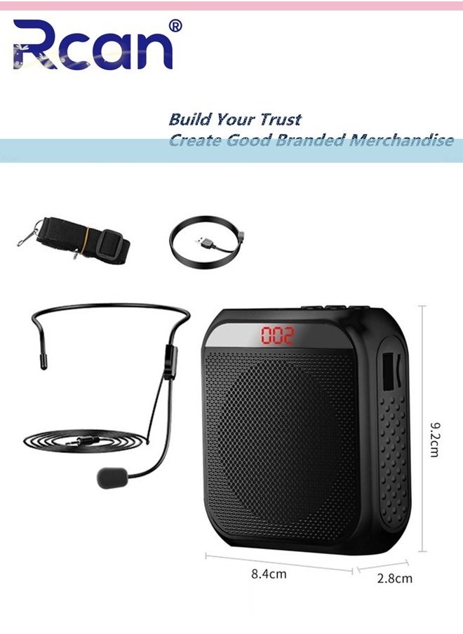 Rcan - Portable Voice Amplifier with Wired Microphone Headset Rechargeable PA System Speaker Personal Microphone Speech Amplifier Power Amplifiers Loudspeaker for Teachers Metting Tour Guide - Image 1