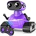 Playsheek Rechargeable Emo Robot with AutoDemonstration Remote Control Smart Robot Toy Gift for Kids Age 3 Purple - Image 2