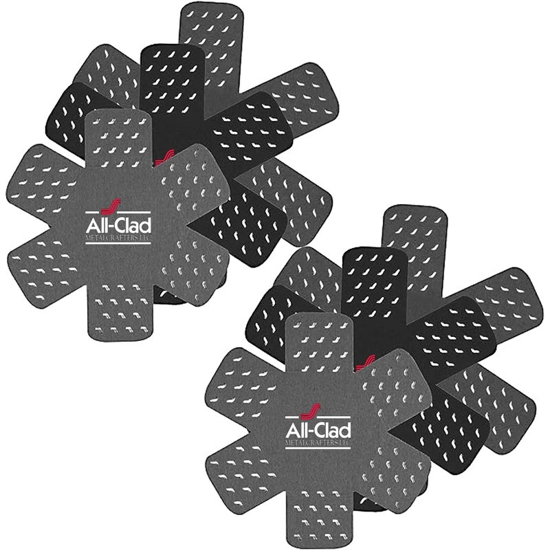 All-Clad AllClad Premium Cookware Protectors Pot and Pan Protectors for Kitchen Organization  Perfect for Cast Iron Steel or Glass 6Piece BlackGray