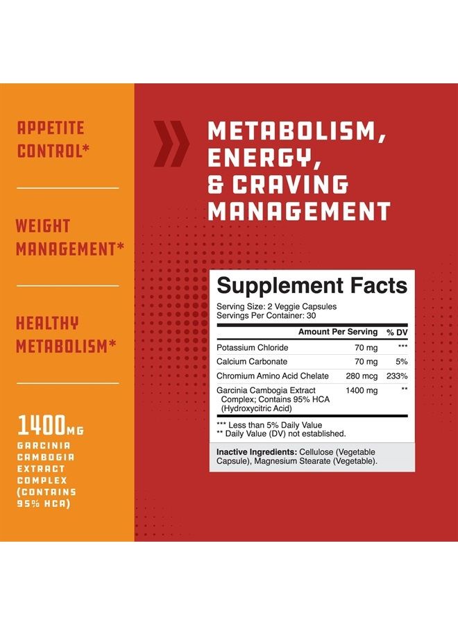 Natures Craft Pure Garcinia Cambogia Weight Loss Pills 95% HCA - Garcinia Cambogia Extract Herbal Supplement Fast Acting Natural Appetite Suppressant - Energy and Diet Pills for Women and Men with Hydroxycitrate - Image 3