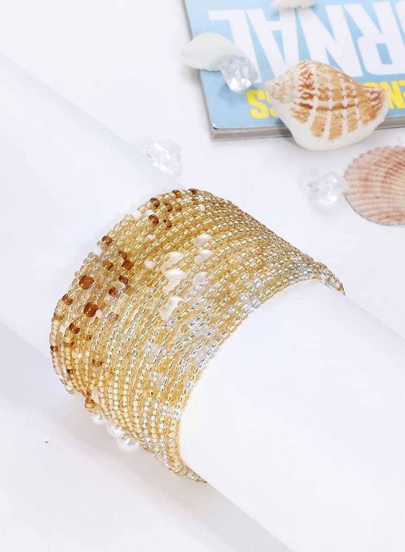 SYOSI SYOSI Waist Beads for Women, Belly Chain Adjustable Boho Multilayer Waist Chain, African Waist Beads Plus Size Bikini Jewelry, 3pcs  - Image 2