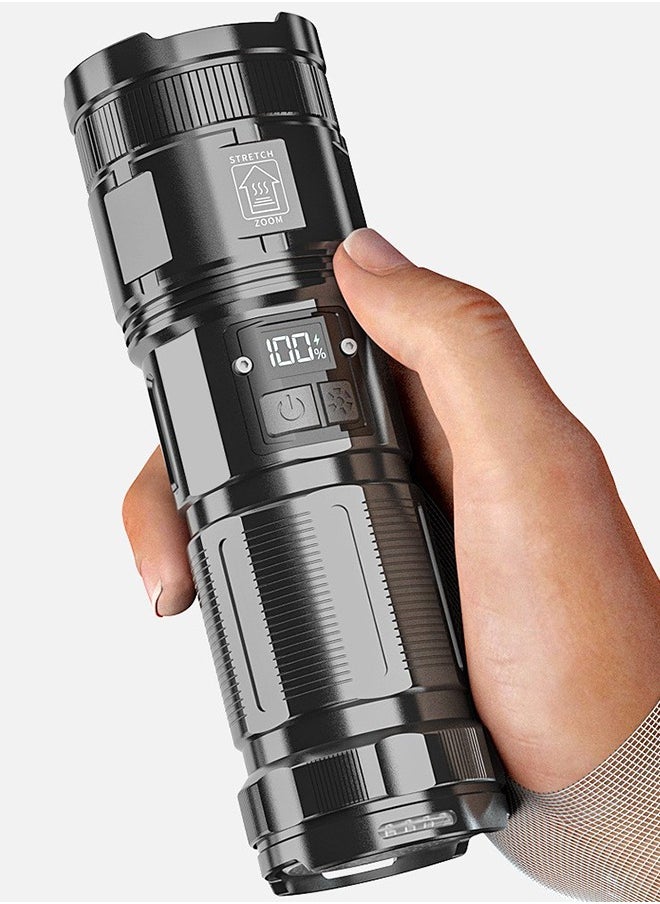 Generic - High-Power Long-Range Flashlight with USB Charging, Zoom Function & P90 LED – 3 Modes (Low/Medium/High) – Ideal for Outdoor Use - Image 1