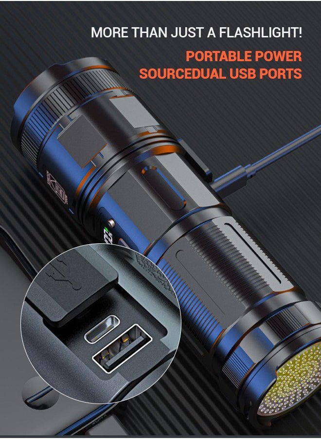 Generic - High-Power Long-Range Flashlight with USB Charging, Zoom Function & P90 LED – 3 Modes (Low/Medium/High) – Ideal for Outdoor Use - Image 1