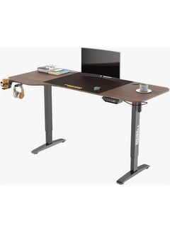 TWISTED MINDS Twisted Minds T Shaped Electric Gaming Desk, Height Adjustable - Left, Headphone hook & Cup Holder, Cable Management Net 16x47cm | TM-T-9085-L  - Image 1