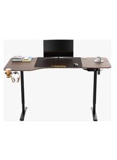 TWISTED MINDS Twisted Minds T Shaped Electric Gaming Desk, Height Adjustable - Left, Headphone hook & Cup Holder, Cable Management Net 16x47cm | TM-T-9085-L  - Image 2