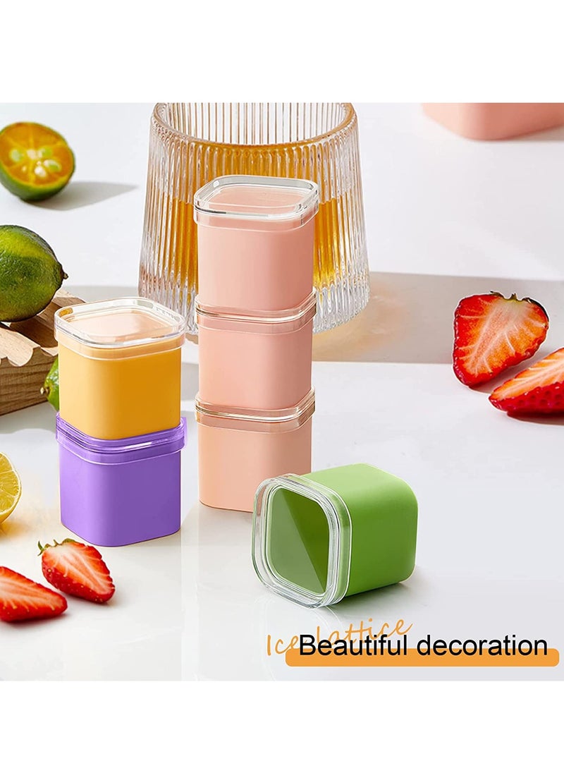 SYOSI - Silicone Ice Cube Molds with Lid, Large Ice Molds, Easy Release single Ice Cube Maker, Freezer Ice Cube Tray with Lid, Square Ice Molds for Cocktails Juice Coffee (1.7In Cube Ice) - Image 1