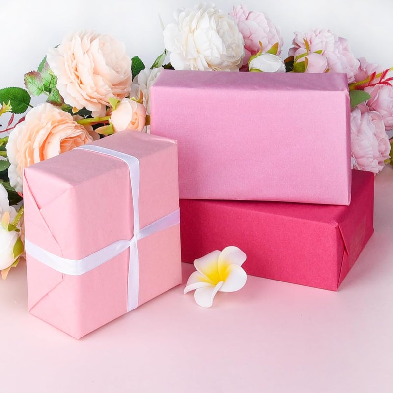 PLULON 60 Sheets Pink Tissue Paper Bulk, Colored Gift Wrap Tissue Paper Sheets for Packaging Birthday Gift Wrapping Wedding Baby Shower Easter Valentine Day Baby Shower Decorations Mothers Day Gifts - Image 4
