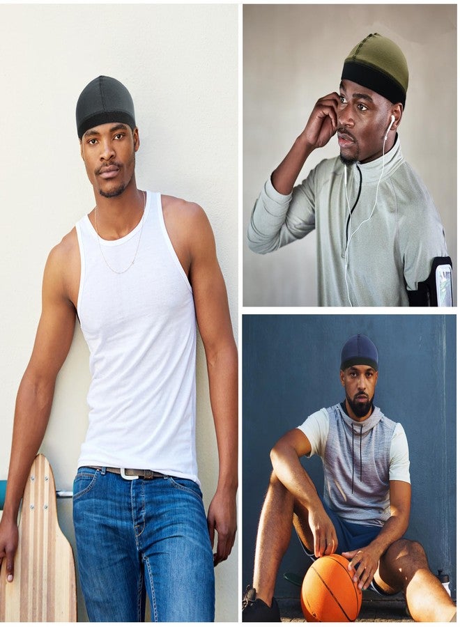 vidsel 2PCS Cotton Stocking Wave Cap for Men, Wave Caps for 360 540 720 Waves, Good Compression Over Durag Sleeping Skull Hat - Image 4