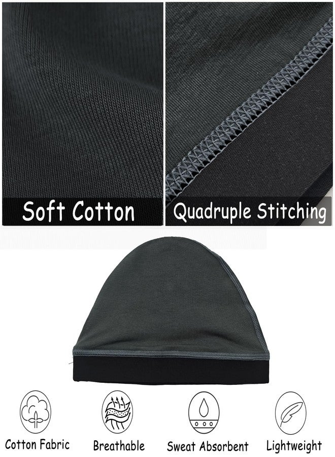 vidsel 2PCS Cotton Stocking Wave Cap for Men, Wave Caps for 360 540 720 Waves, Good Compression Over Durag Sleeping Skull Hat - Image 3