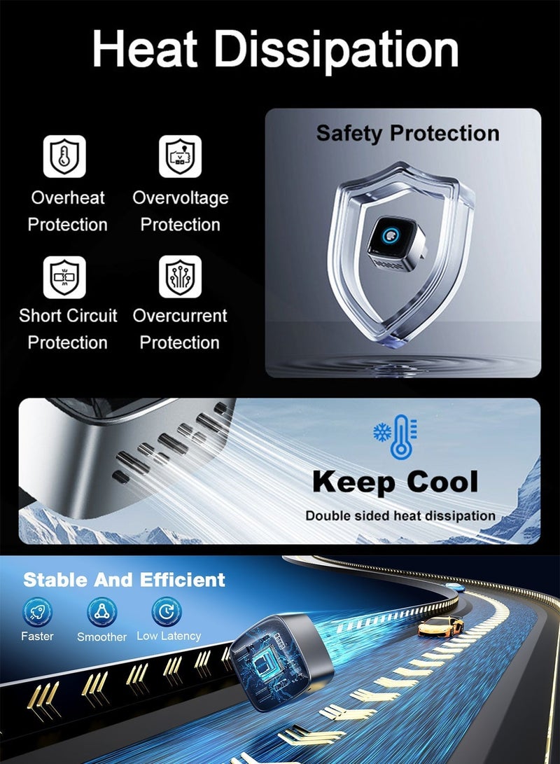 مساحة باردة محول CarPlay وAndroid Auto لاسلكي مطور 2 في 1 مع زر تحكم شامل لتبديل الهاتف وضبط وضع الإضاءة، سهل التركيب والتشغيل، اتصال سريع لأجهزة iPhone وAndroid - Image 4