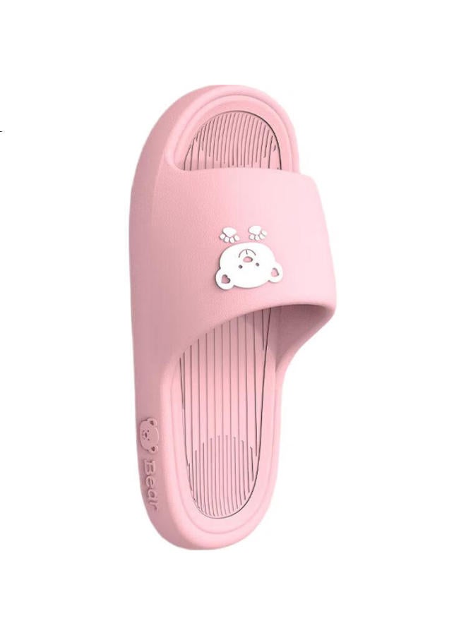 Scarecrow Strawman Couple Thick-Soled Bathroom Slippers For Men And Women Home Use Shower Thickened Quiet Non-Slip Indoor Outdoor Wear Pink Size 36-37 - Image 3