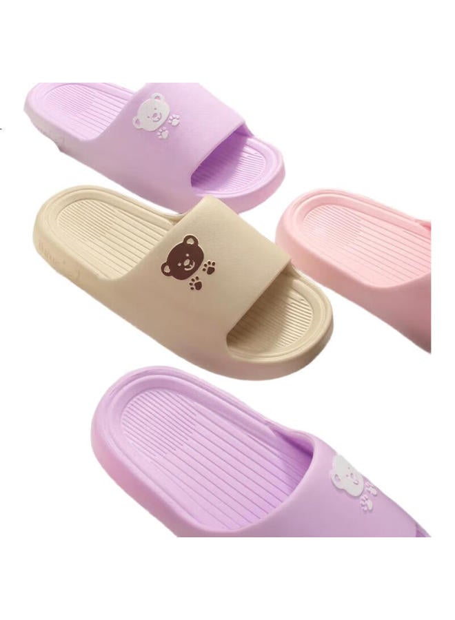 Scarecrow Strawman Couple Thick-Soled Bathroom Slippers For Men And Women Home Use Shower Thickened Quiet Non-Slip Indoor Outdoor Wear Pink Size 36-37 - Image 2