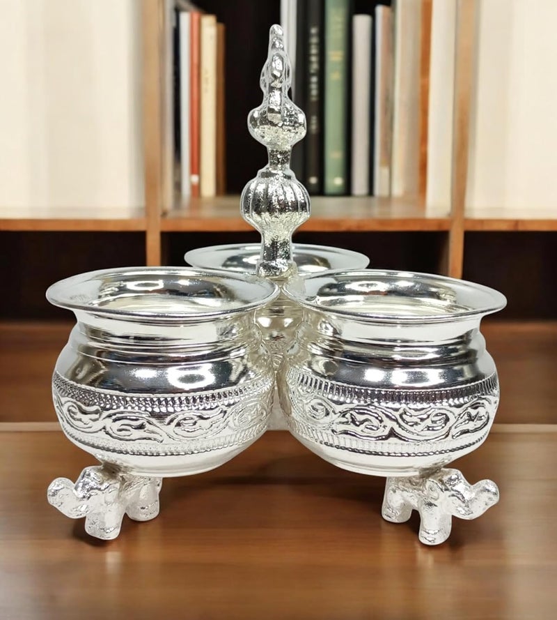 Sigaram Brass 55x5 Inch 3 Cup Panchwala with Leg for Home Pooja Decore K4495 - Image 2