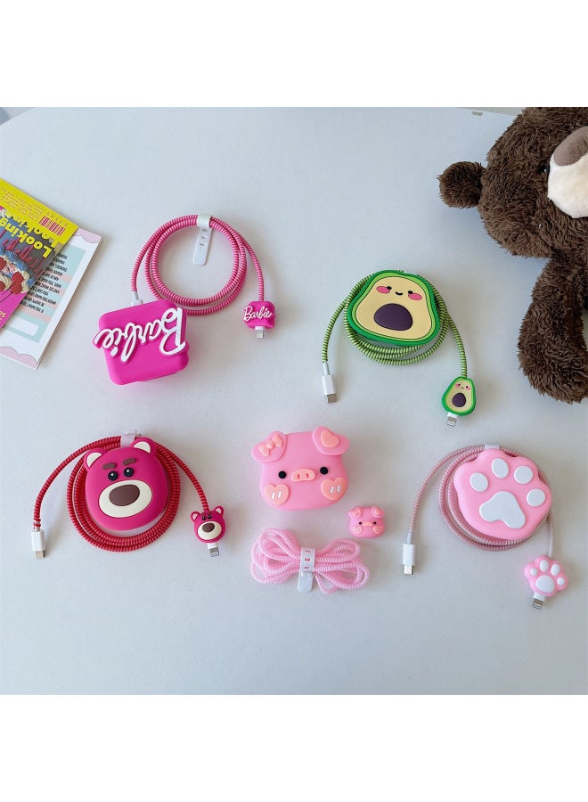 Applicable To Apple 18W/20W British Standard Charging Head Protective Cover Data Line Protective Cover British Standard Charger Protective Cover-Specifications:27. British Standard Cookie Bear Two-piece Set  - Image 2