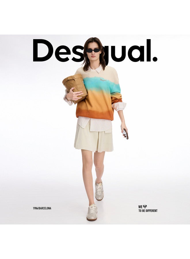 DESIGUAL ss25 New A-line Tie-waist Pleated Patch Pocket Skirt - Image 3
