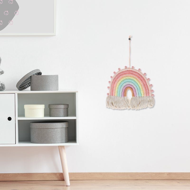 🏠 زينة معلقة منسوجة برسمة قوس قزح لغرفة الأطفال بألوان متعددة ٢ قطع - Image 4