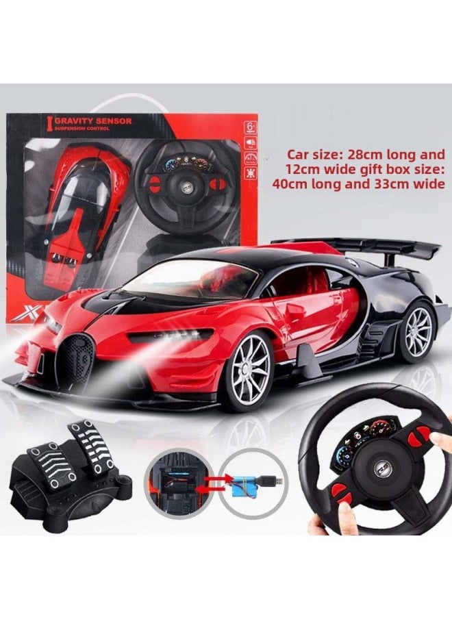 Generic Racing Boy Toy Remote Control Car Change Car Shape King Kong Robot Children's Toy Lambo Oversized Gini-Color:Red Bugatti Hand Gift Box-Proportion:Charging Version (1 Set Of Rechargeable Battery + Charger + Remote Control)  - Image 1
