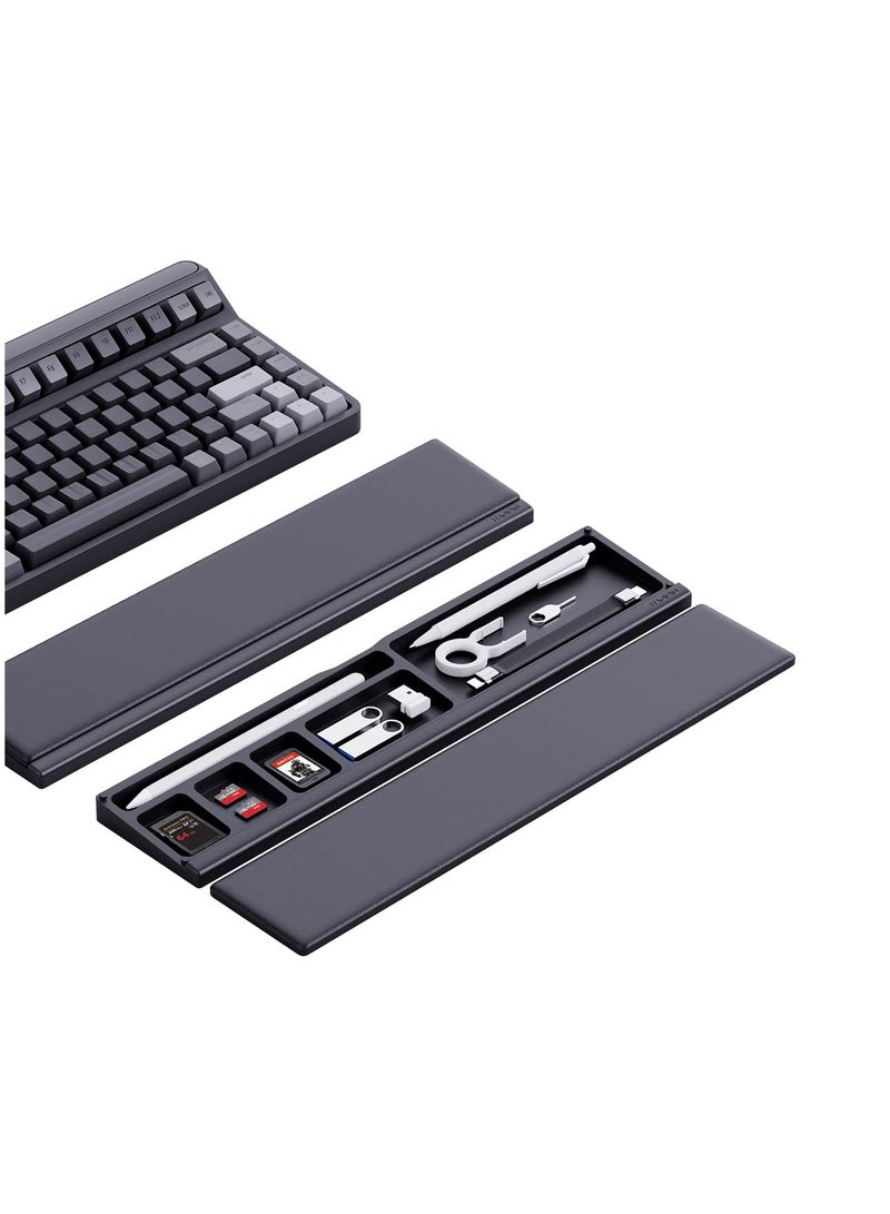 SYOSI Keyboard Wrist Rest Pad with Desktop Partition Storage Case, Ergonomic Soft Memory FoamN Anti-Slip Rubber Base, for Computer Keyboard, Laptop, Office, Home  - Image 1