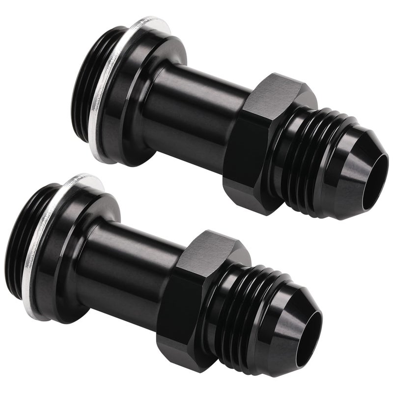Podavelle 8AN Male Flare to 7820 Carb Carburetor Inlet Fitting Adapter 218 Inch Long Aluminum Black Pack of 2 - Image 2