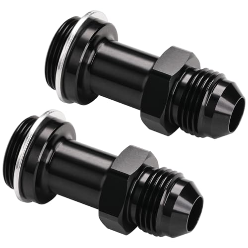 Podavelle 8AN Male Flare to 7820 Carb Carburetor Inlet Fitting Adapter 218 Inch Long Aluminum Black Pack of 2 - Image 1