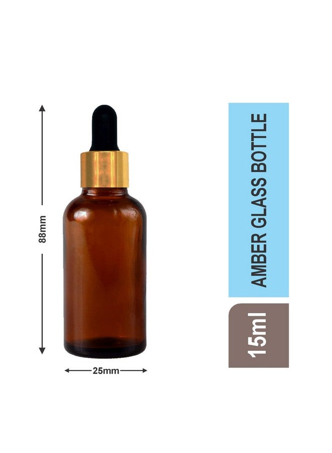 ديفينيز زجاجة دائرية زجاجية بلون العنبر من ديفينيز، 15 مل - مجموعة من قطعتين مع قطارة وغطاء للزيوت العطرية والمخاليط والعناية بالبشرة ومستحضرات التجميل وزجاجة متعددة الأغراض للاستخدام المنزلي والسفر - Image 3