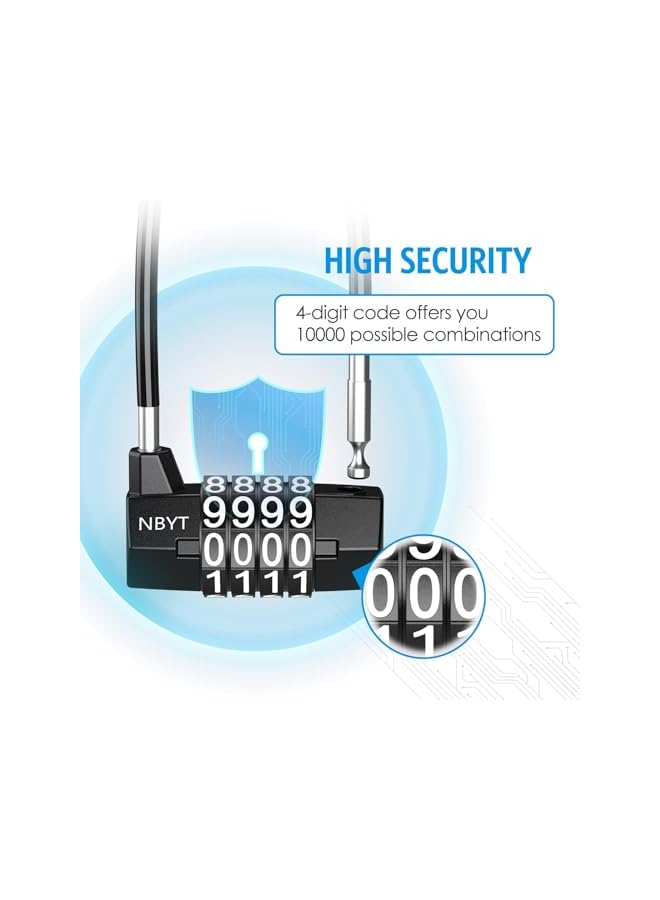 PROMASS PROMASS Heavy Duty Combination Lock, 3.5 Inch Waterproof Long Shackle Gate Lock, 4 Wheel Combination Padlock, Suitable for Home, Toolbox, School & Garage  - Image 3