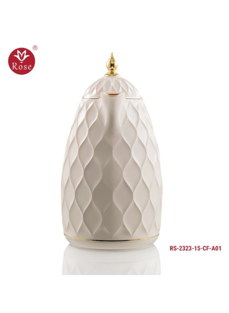 Rose Coffee White Pearl Flask Set Consisting Of Three Pieces Half A Liter + A Liter + A Liter And A Half - Image 4