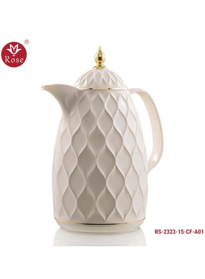 Rose Coffee White Pearl Flask Set Consisting Of Three Pieces Half A Liter + A Liter + A Liter And A Half - Image 2