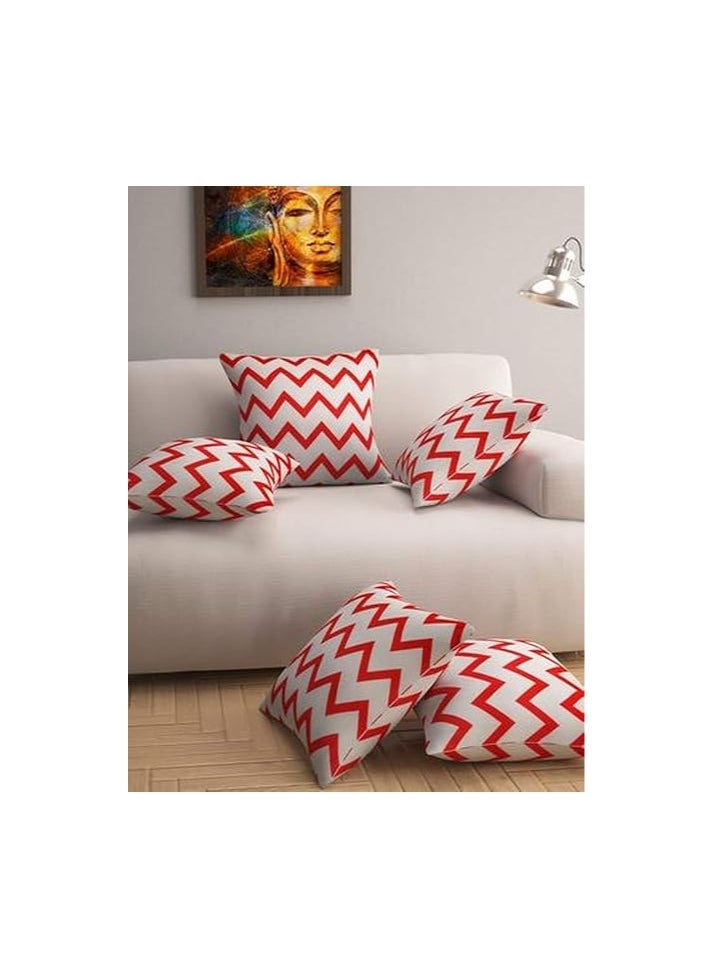 Story at Home Story at Home CH1212 Cotton Set Of 5 Premium Cushion Cover, Red, 49 cm x 40 cm  - Image 1