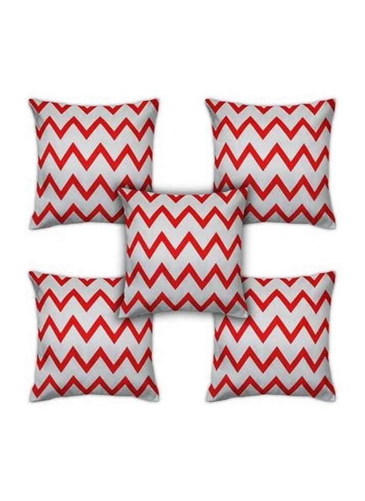 Story at Home Story at Home CH1212 Cotton Set Of 5 Premium Cushion Cover, Red, 49 cm x 40 cm  - Image 3
