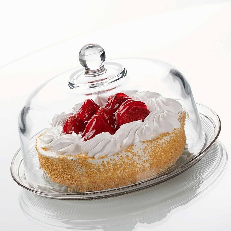 Anchor Hocking Canton Cake Plate & Dome Set 2 Piece