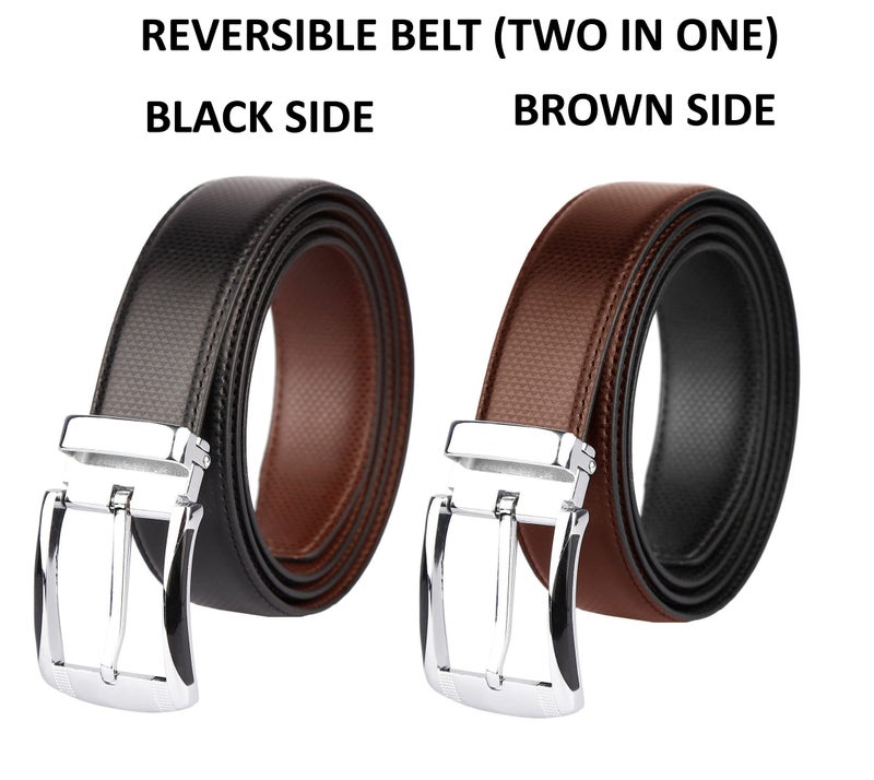 ZORO Men's Vegan Leather Reversible Belt for Men | RSCR-04 | Formal/Casual | Black/Brown - Image 2