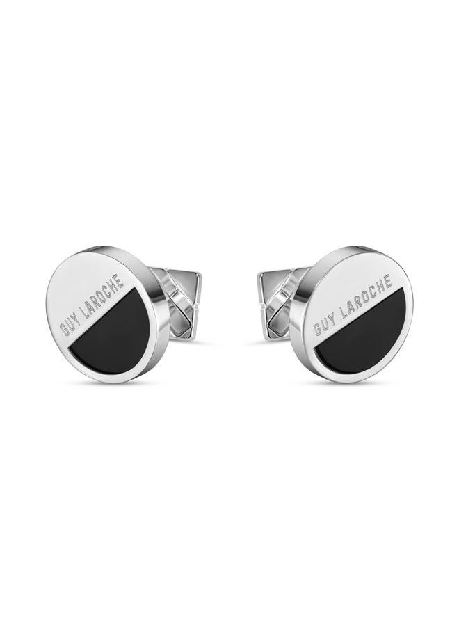 Guy Laroche Guy Stainless Steel Round Cufflinks for Men - Image 3
