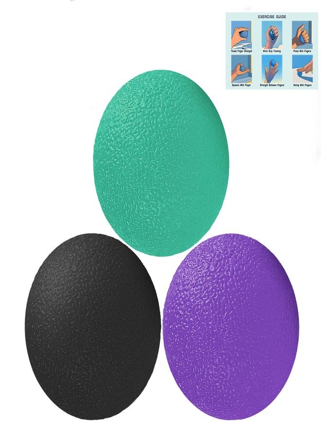 RIDEHILL 3 Pack Stress Balls for Adults, Squeeze Balls for Hand Therapy, Hand Strengthening Devices with Different Resistance Levels for Finger Forearm Wrist Exercise Relaxation and Pain Relief - Image 1