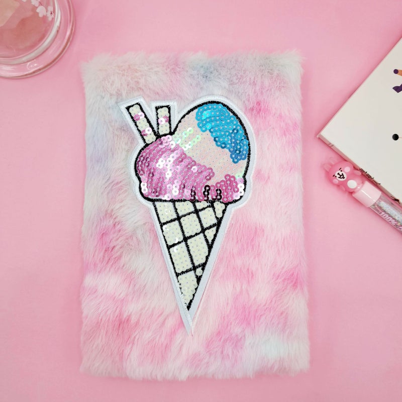 Cartoon Ice Cream Sequin Notebook Kidsren'S Handmade Diy Notebook Creative Colorful Notepad Handbook - Image 3