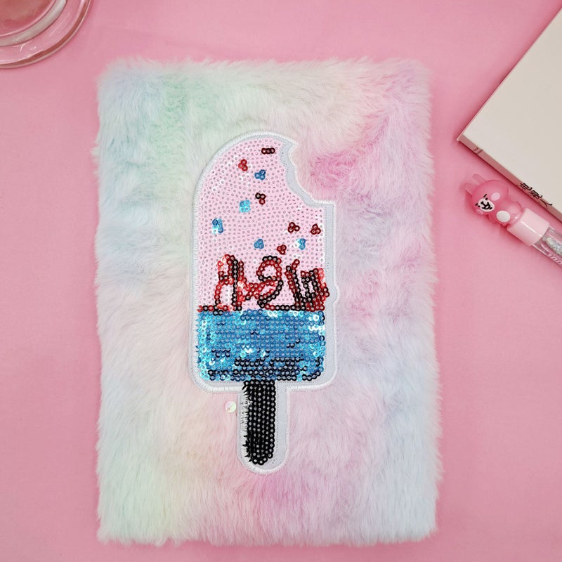 Cartoon Ice Cream Sequin Notebook Kidsren'S Handmade Diy Notebook Creative Colorful Notepad Handbook - Image 4