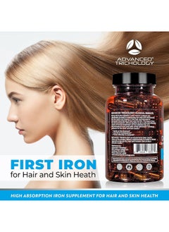 Advanced Trichology Derma-Iron Supplement for Women and Men - Iron blood builder pills for hair and skin with Collagen and natural Vitamin C, low iron and ferritin, thinning hair, hair loss support  - Image 3