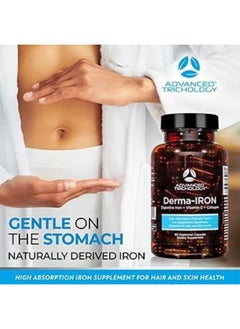 Advanced Trichology Derma-Iron Supplement for Women and Men - Iron blood builder pills for hair and skin with Collagen and natural Vitamin C, low iron and ferritin, thinning hair, hair loss support  - Image 4