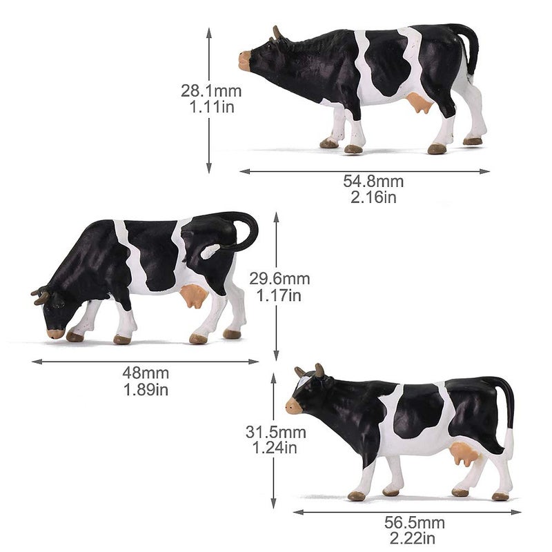 Evemodel AN4303 15PCS 1:43 Farm Animals Horses and Cows O Scale PVC Well Painted Horse and Cow Use for Model Scenery Desktop Decor Railway Layout Diorama Miniature Landscape - Image 5