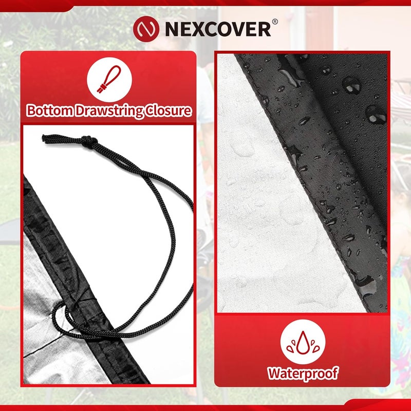 NEXCOVER غطاء دائري للشواية - بقطر 34 بوصة وارتفاع 41 بوصة، مقاوم للماء وأشعة الشمس (UV)، مناسب للشوايات الخارجية، يتوافق مع شوايات Akorn وKamado. - Image 4