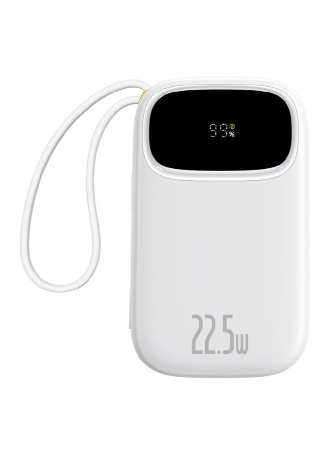 Baseus EnerFill FC31 Digital Display Power Bank With 2 Built-in USB-C Cables 10000mAh, 45W - White white - Image 1