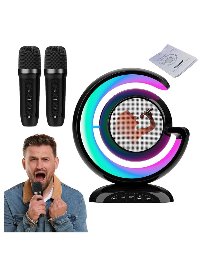 YS Wireless Bluetooth Speaker Night Lamp Speaker LED Light Mini Karaoke with 2 UHF Microphone  - Image 3
