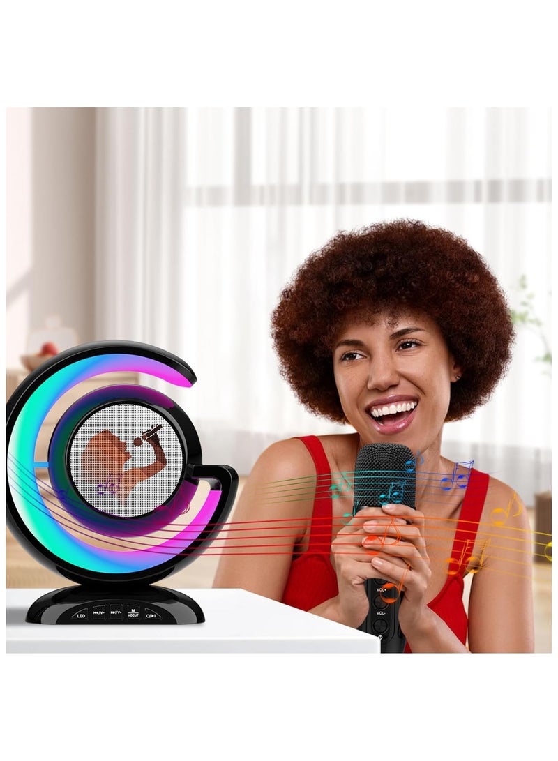 YS Wireless Bluetooth Speaker Night Lamp Speaker LED Light Mini Karaoke with 2 UHF Microphone  - Image 2