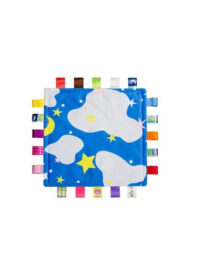 G-Tree Blue Baby Tag,Baby Taggy Blanket - Blue With Cloud Tag, Taggy Blanket Best Gift For Newborn Boy And Girls  - Image 1