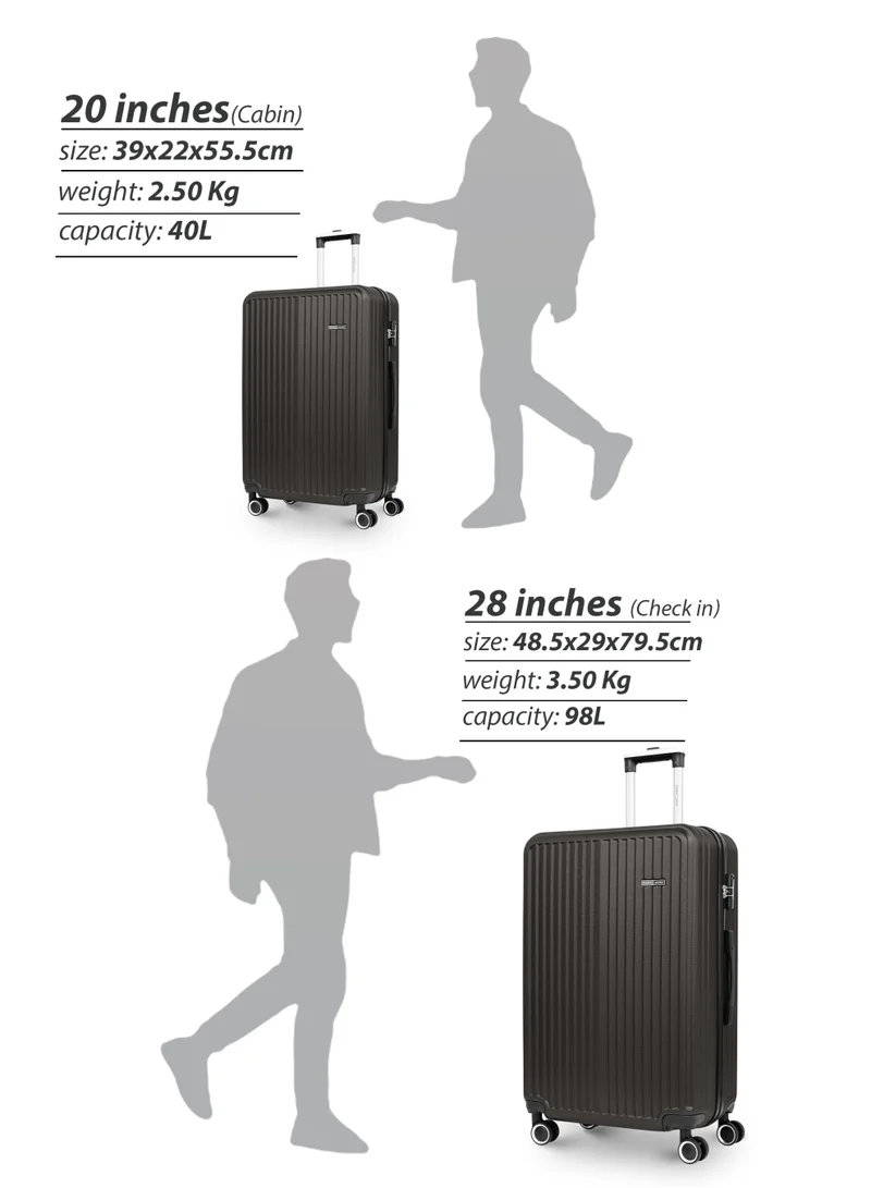 PARAJOHN Cabin Size Lightweight ABS Hardside Spinner Luggage Trolley -20 Inch | Carrying 10KG 8 Wheel Hardshell Suitcase-Black