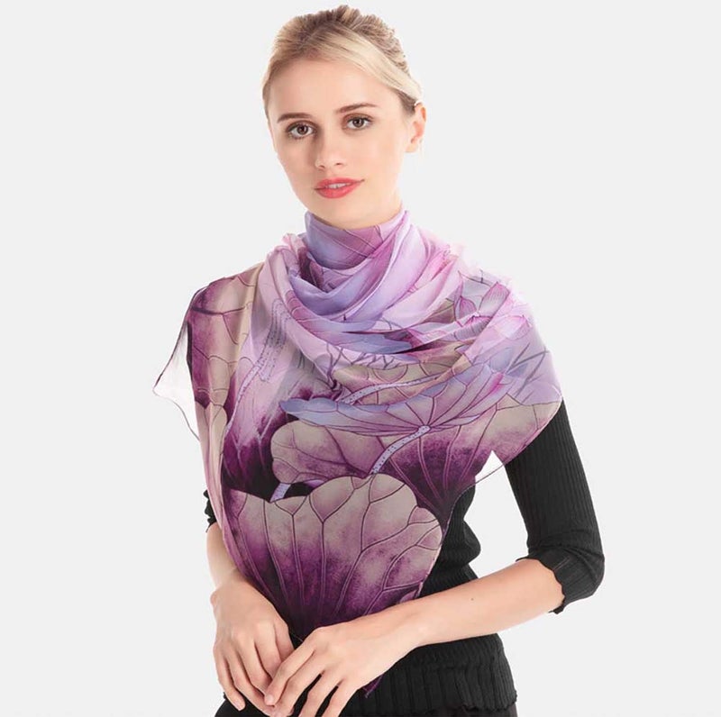 Acotavie Scarfs for Women Lightweight Fashion Scarves Print Floral Pattern Scarf Shawl Wraps (W02) - Image 4
