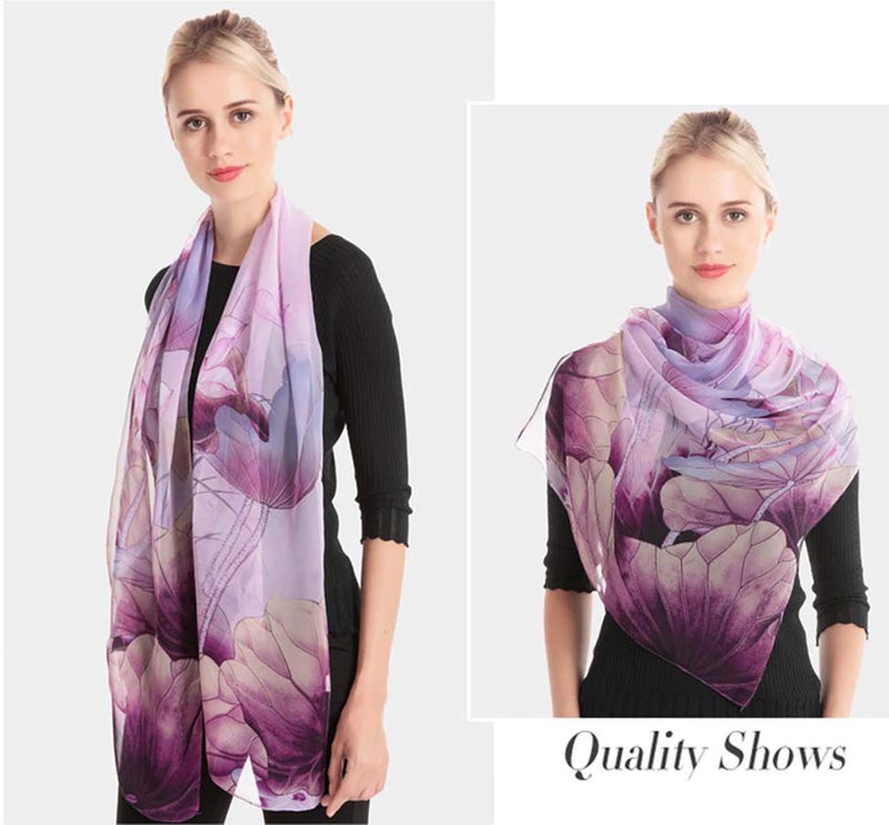 Acotavie Scarfs for Women Lightweight Fashion Scarves Print Floral Pattern Scarf Shawl Wraps (W02) - Image 2