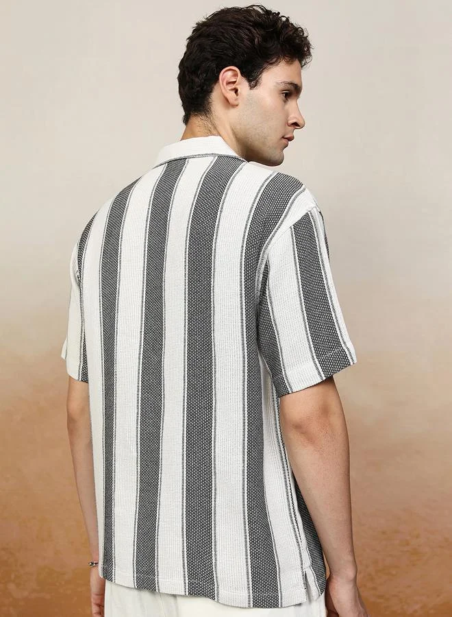 HIGHLANDER HIGHLANDER Oversized Striped Collared Shirt